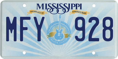 MS license plate MFY928