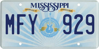 MS license plate MFY929