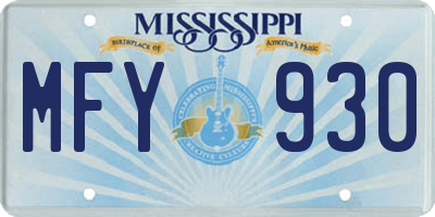 MS license plate MFY930