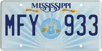 MS license plate MFY933