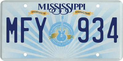 MS license plate MFY934