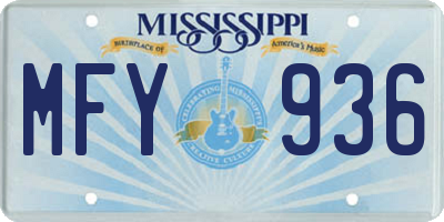 MS license plate MFY936