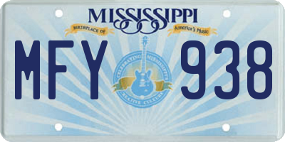 MS license plate MFY938