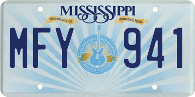 MS license plate MFY941
