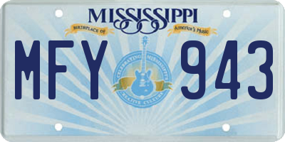 MS license plate MFY943