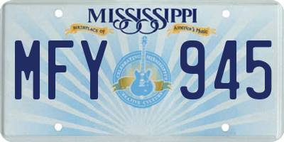 MS license plate MFY945