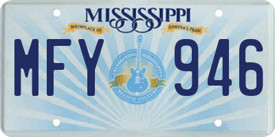 MS license plate MFY946
