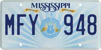 MS license plate MFY948