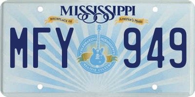 MS license plate MFY949