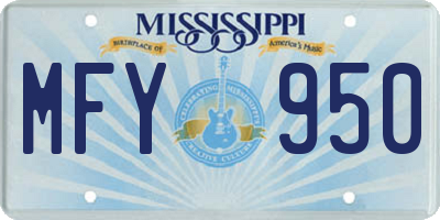 MS license plate MFY950