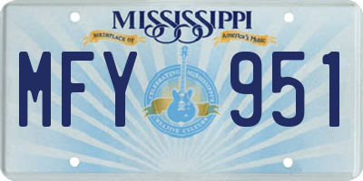 MS license plate MFY951