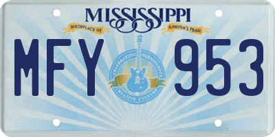 MS license plate MFY953