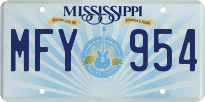 MS license plate MFY954
