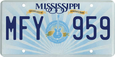 MS license plate MFY959