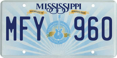 MS license plate MFY960