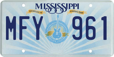 MS license plate MFY961