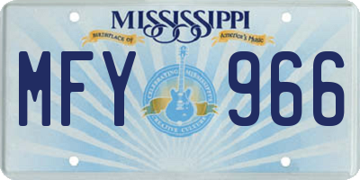 MS license plate MFY966