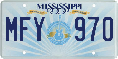 MS license plate MFY970