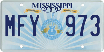 MS license plate MFY973