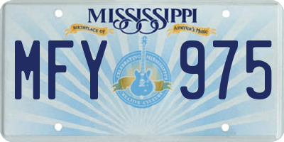 MS license plate MFY975