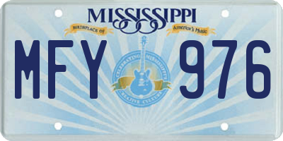MS license plate MFY976