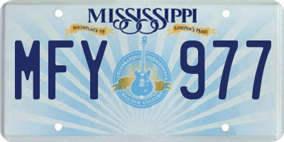 MS license plate MFY977