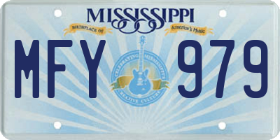 MS license plate MFY979