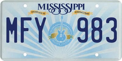 MS license plate MFY983