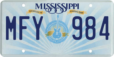 MS license plate MFY984