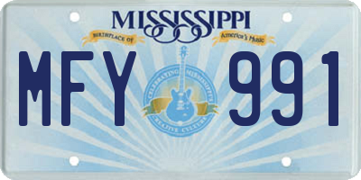 MS license plate MFY991