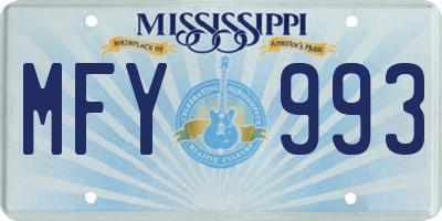 MS license plate MFY993