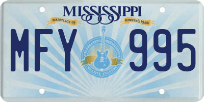MS license plate MFY995