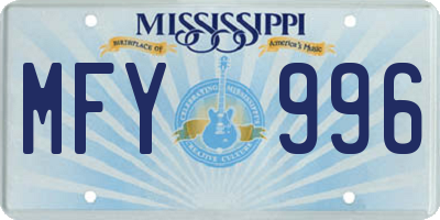 MS license plate MFY996