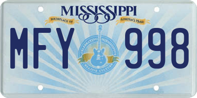 MS license plate MFY998