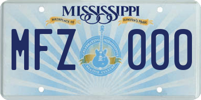 MS license plate MFZ000