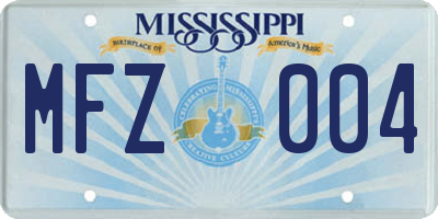 MS license plate MFZ004