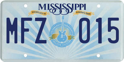 MS license plate MFZ015