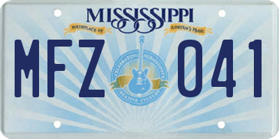 MS license plate MFZ041