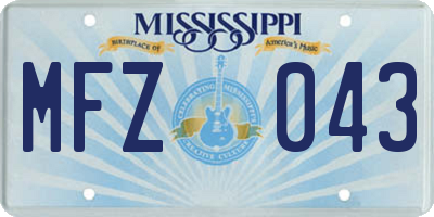 MS license plate MFZ043