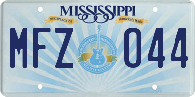 MS license plate MFZ044