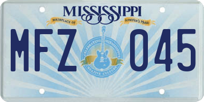 MS license plate MFZ045