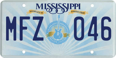 MS license plate MFZ046