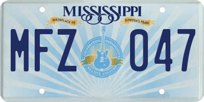 MS license plate MFZ047
