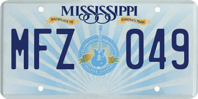 MS license plate MFZ049