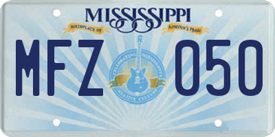 MS license plate MFZ050