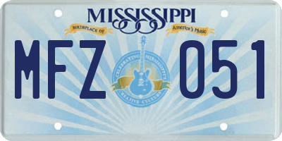 MS license plate MFZ051