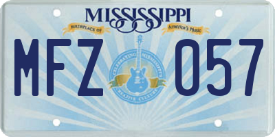 MS license plate MFZ057