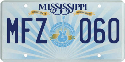 MS license plate MFZ060