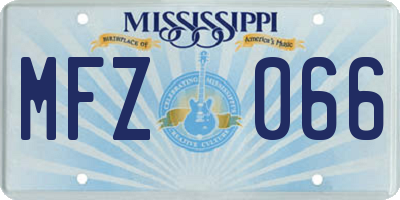 MS license plate MFZ066