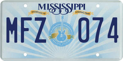 MS license plate MFZ074